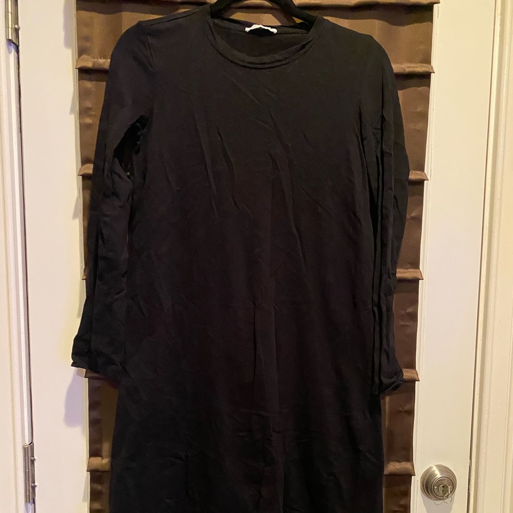 Black Zara long sleeve midi dress, size s
